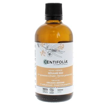 Huile végétale vierge de sésame bio Centifolia - flacon de 100ml