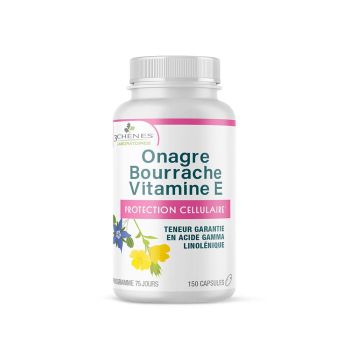 Huiles Onagre et de Bourrache Vitamine E Les 3 Chênes - boîte de 150 capsules