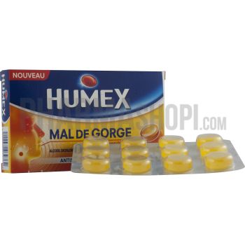 Humex mal de gorge lidocaïne miel citron - boite de 24 pastilles