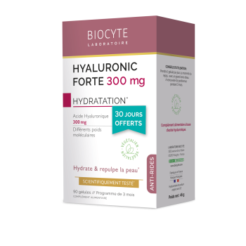 Hyaluronic Forte 300 mg anti-âge Biocyte - boîte de 90 gélules