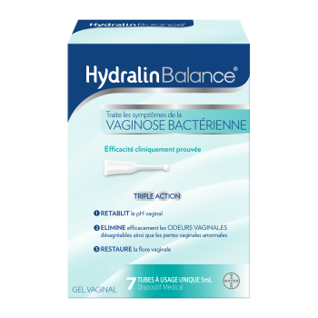 Hydralin Balance Gel Vaginal contre Vaginose bactérienne Triple Action 7 tubes