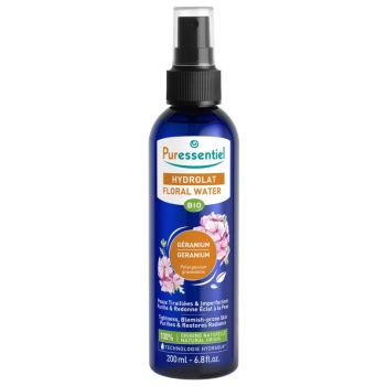 Hydrolat eau florale géranium bio Puressentiel - spray de 200 ml