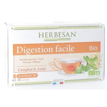 Infusion Bio digestion facile saveur menthe Herbesan - boîte de 20 sachets