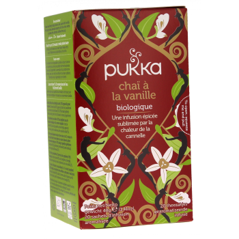 Infusion Chaï à la vanille bio Pukka - boite de 20 sachets