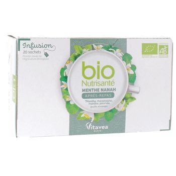 Infusion Menthe nanah après-repas bio Nutrisanté - boîte de 20 sachets