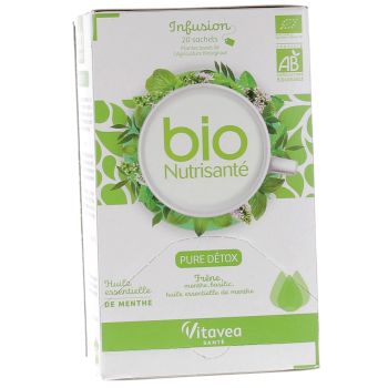 Infusion Pure Détox Nutrisanté - boîte de 20 sachets