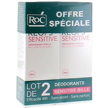 Keops Sensitive Déodorant à bille RoC - lot de 2 roll-on de 30 ml