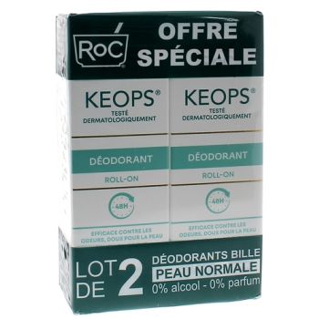 Keops déodorant à bille Roc - 2 roll-on de 30 ml