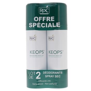 Keops déodorant spray 24h anti-transpirant et anti-odeurs Roc - lot de 2 déodorants