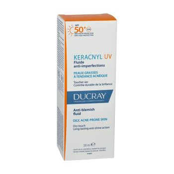 Keracnyl UV 50+ Fluide anti-imperfections peaux grasses à tendance acnéique Ducray - tube de 50 ml