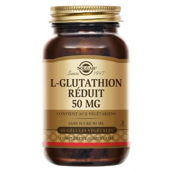 L-Glutathion 50 mg Solgar - pot de 30 gélules végétales