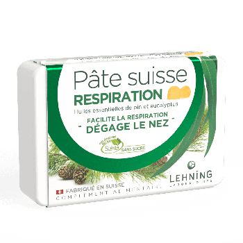 Pâte Suisse à sucer pin et eucalyptus respiration Lehning - boîte de 50g