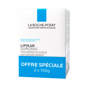 Lipikar surgras pain physiologique anti-dessèchement La Roche-Posay - Lot de 2 pains de 150g