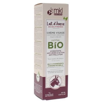 Lait d'Anêsse Bio du Gers Crème Visage MKL Green Nature - tube de 40 ml