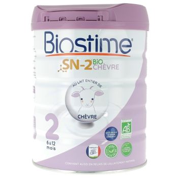 Lait de chèvre en poudre SN-2 2ème âge bio Biostime - pot de 800g