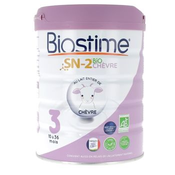 Lait de chèvre en poudre SN-2 3ème âge bio Biostime - pot de 800g