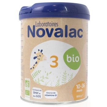 Lait en poudre 3ème âge bio Novalac - pot de 800 g