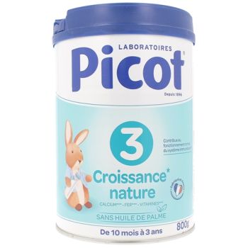 Lait poudre 3ème âge croissance nature Picot - boite de 800g