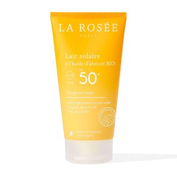 Lait solaire SPF50+ à l'huile d'abricot bio La Rosée - tube de 150ml