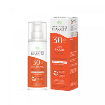 Lait solaire haute protection spf 30 Laboratoires de Biarritz - tube de 100 ml