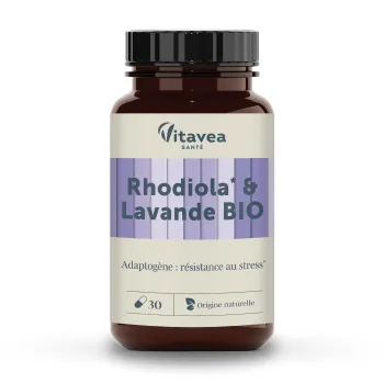 Rhodiola et Lavande bio résistance au stress Vitavea - pot de 30 gélules