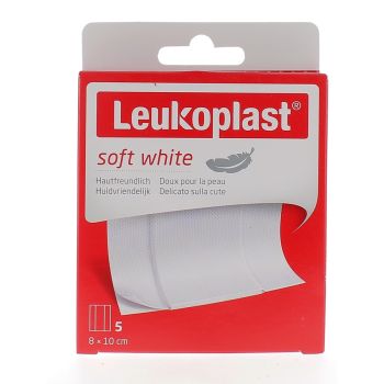 Leukoplast Soft White Pansements à découper BSN Médical - boîte de 5 pansements de 8x10cm