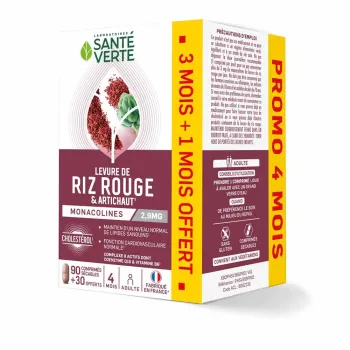 Levure de riz rouge Santé Verte - boite de 90 comprimés + 30 comprimés offerts