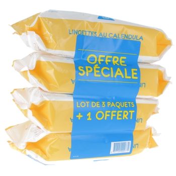 Lingettes au calendula bébé Gifrer - lot de 4 x 70 lingettes