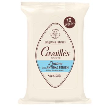 Lingettes intimes avec anti-bactérien Rogé Cavaillès - paquet de 15 lingettes