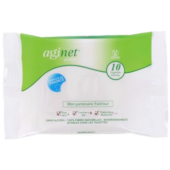 Lingettes intimes Aginet pocket - paquet de 10 lingettes