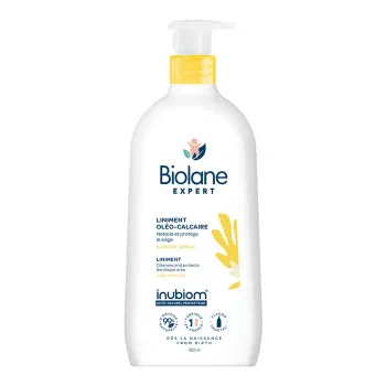 Liniment oléo-calcaire à l'huile d'olive Biolane Expert - flacon-pompe de 450ml