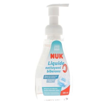 Liquide vaisselle nettoyant pour biberons et tétines NUK - flacon-pompe de 380ml