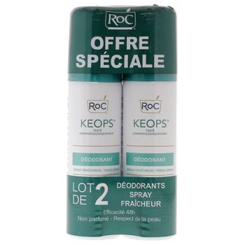 Keops Déodorant spray fraîcheur Roc - lot de 2x100 ml