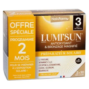 Lumi'sun préparateur solaire Nat&Form - lot de 2 boites de 30 gélules