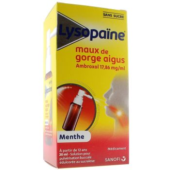 Lysopaïne maux de gorge menthe spray gorge - spray de 20 ml