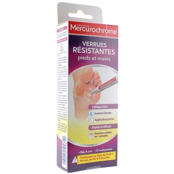 Verrues résistantes pieds et mains Mercurochrome - stylo de 10 traitements