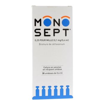 Monosept 0,25 pour mille collyre - boîte de 30 unidoses