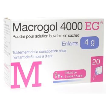 Macrogol 4000 EG enfants 4g - boîte de 20 sachets