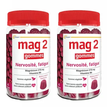 Mag 2 nervosité fatigue Cooper - lot de 2 pots de 45 gommes