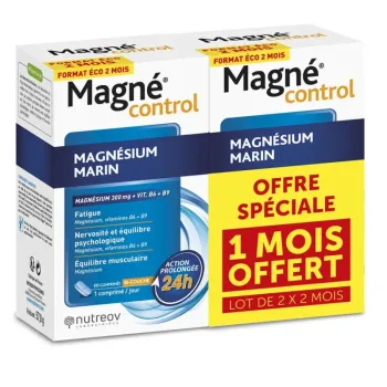 Magné Control magnésium marin Nutreov - boite de 60 comprimés + une offerte