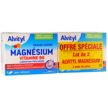 Magnésium Vitamine B6 Alvityl - 2 boîtes de 45 comprimés