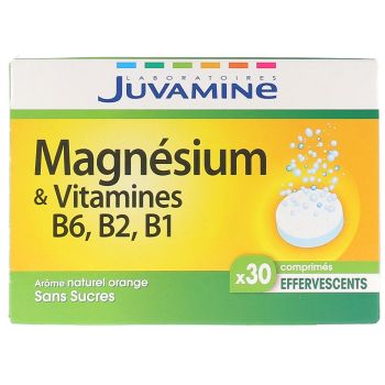 Magnésium et Vitamines B6, B2 et B1 Juvamine - boîte de 30 comprimés effervescents