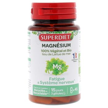 Magnésium issu de laitue de mer bio Super Diet - boite de 45 gélules