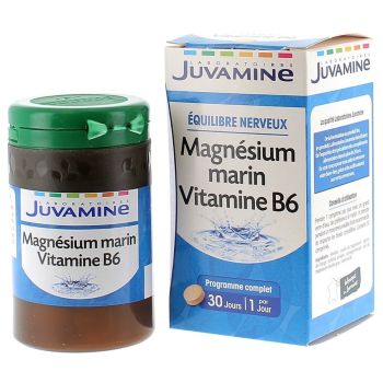 Magnésium marin vitamine B6 équilibre nerveux Juvamine - Boite de 30 comprimés