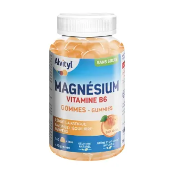 Magnésium vitamine B6 goût abricot Alvityl - pot de 45 gommes