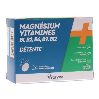 Magnésium + vitamines B1, B2, B6 détente Vitavea - boite de 24 comprimés effervescents