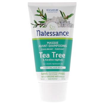 Masque avant-shampoing Tea Tree Natessance - Tube végétal de 150ml