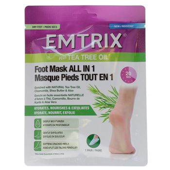 Masque pieds tout en un Emtrix - sachet de 1 paire