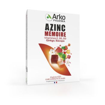 Azinc mémoire ginkgo Arkopharma - boite de 30 gélules