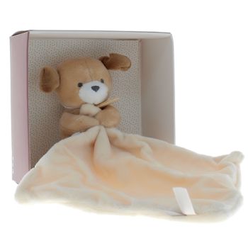 Mini doudou chien mouchoir Doudou et compagnie - boîte avec doudou de 20 cm